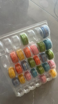 Macaron 35 transparent tray packaging kotak buatan tangan macaron packaging cokelat packaging top and bottom cover cake packaging