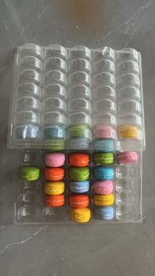 Macaron 35 transparent tray packaging kotak buatan tangan macaron packaging cokelat packaging top and bottom cover cake packaging