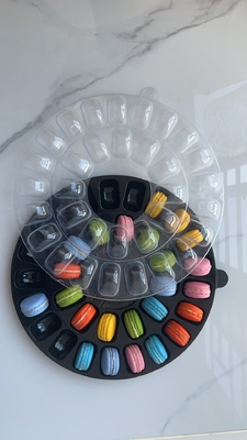 Kemasan Makaron 33-butir Portable Kemasan Tray Makaron Transparan Kemasan Kotak Transparan Plus Kemasan Karton