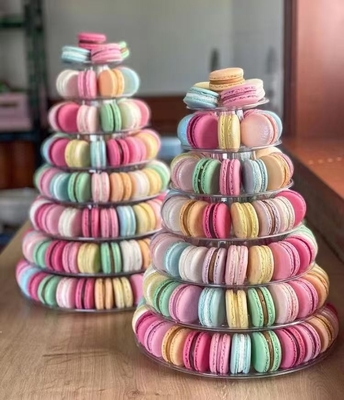 12 Pcs PET Plastik Macaroon Container Embossing Pencetakan Penanganan