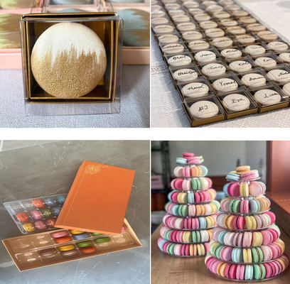 33-Grain Macaron Plastik Box Macaron Tray Desain Transparan yang dapat disesuaikan