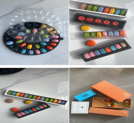 33-Grain Macaron Plastik Box Macaron Tray Desain Transparan yang dapat disesuaikan