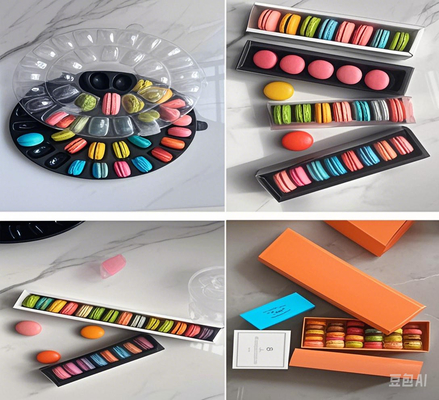 Pasokan Macaroon 24 kemasan Macaroon nampan Macaroon kotak kertas Macaroon plastik nampan Macaroon kotak hadiah Macaroon karton