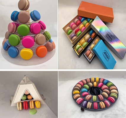 Pasokan Macaroon 9 kemasan Macaroon nampan Macaroon kotak kertas Macaroon plastik nampan Macaroon kotak hadiah Macaroon karton