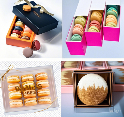 Pasokan Macaroon 6 kemasan Macaroon nampan Macaroon kotak kertas Macaroon plastik nampan Macaroon kotak hadiah Macaroon karton