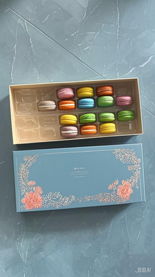 Pasokan Macaroon 24 kemasan Macaroon nampan Macaroon kotak kertas Macaroon plastik nampan Macaroon kotak hadiah Macaroon karton