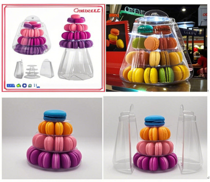 40 Piece Macaron Packing Box Kue Korea Baking Clear Snow Crisp Coklat Ice Cream Cookie kotak hadiah kecil