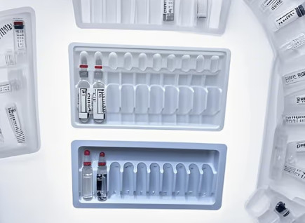 Tray botol PET khusus untuk vial injeksi air 1ml ~ 10ml, kemasan tray botol obat khusus