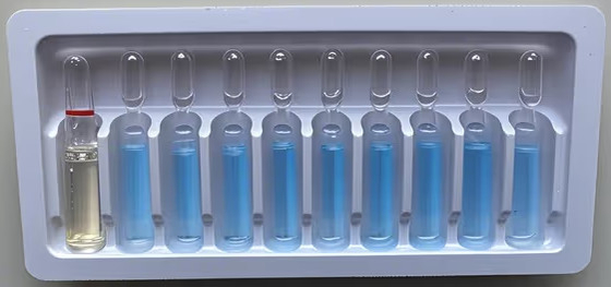 Tray botol PET khusus untuk vial injeksi air 1ml ~ 10ml, kemasan tray botol obat khusus