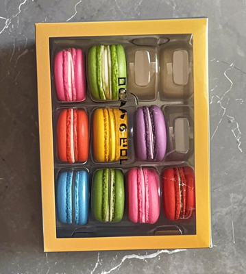 Pasokan Makaron 12 Top &amp; Down lid Packaging Box hadiah 24 Top &amp; Down lid Packaging Cokelat Top &amp; Down lid Packaging Makaron Plastik Tray