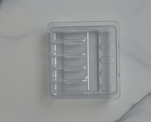 1ml Ampul Blister Tray untuk obat Kotak kemasan dengan dimensi yang disesuaikan dan persetujuan sampel untuk pengiriman yang disesuaikan