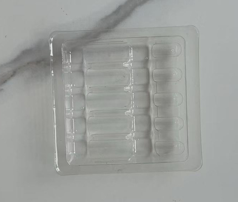 Tray ampul plastik transparan yang ramah lingkungan Tray kotak sampel 10ml medis Kotak sampel lecet