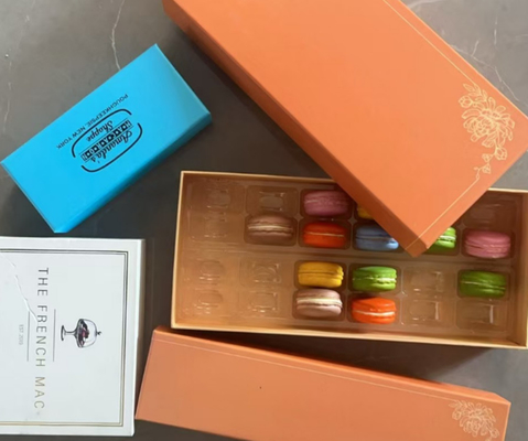 40 Piece Macaron Packing Box Kue Korea Baking Clear Snow Crisp Coklat Ice Cream Cookie kotak hadiah kecil