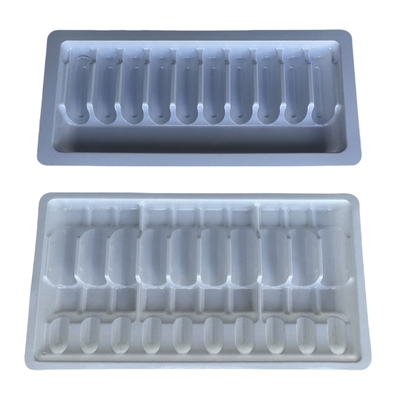 Farmasi PET ampul nampan kustomisasi 1ml 2ml 5ml 10m air injeksi ampul nampan PET vakum forming nampan kustomisasi