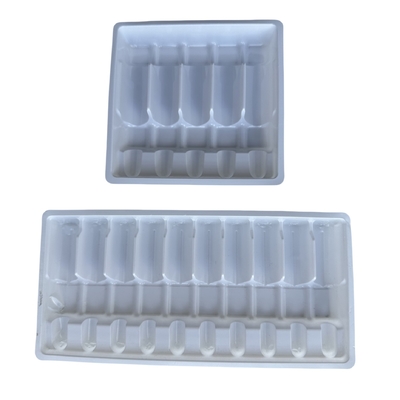 Farmasi PET ampul nampan kustomisasi 1ml 2ml 5ml 10m air injeksi ampul nampan PET vakum forming nampan kustomisasi