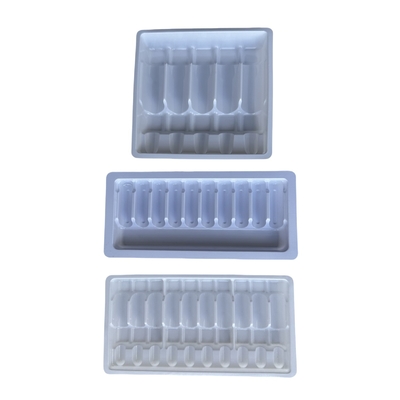 Farmasi PET ampul nampan kustomisasi 1ml 2ml 5ml 10m air injeksi ampul nampan PET vakum forming nampan kustomisasi