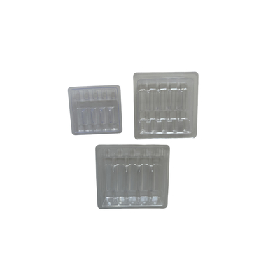 Kemasan Blister Tray Disesuaikan Untuk Injeksi Air 1ml 2ml 5ml 10ml PET Ampoule Tray