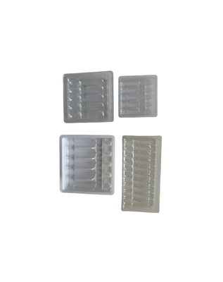 Kemasan Blister Tray Disesuaikan Untuk Injeksi Air 1ml 2ml 5ml 10ml PET Ampoule Tray