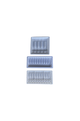 Kemasan Blister Tray Disesuaikan Untuk Injeksi Air 1ml 2ml 5ml 10ml PET Ampoule Tray