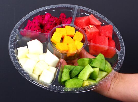 Desain khusus kotak PET daur ulang dengan penyegelan panas untuk kemasan buah dan kemasan gelembung plastik
