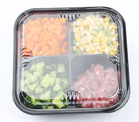 Desain yang disesuaikan Daur Ulang PET Kotak Buah Transparan dengan Penutup Panas untuk Pengemasan Anggur dan Tomat