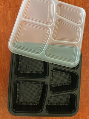 Kotak makanan cepat saji, kotak makanan cepat saji sekali pakai 5 buah, kotak makanan cepat saji PP, kotak makanan cepat saji 5 buah