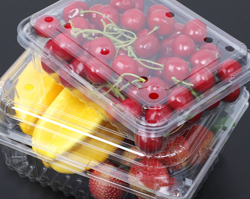 One-time thickened with lid fruit and vegetable box, fruit box, household takeout, supermarket packaging plastic transparent box, fresh produce box