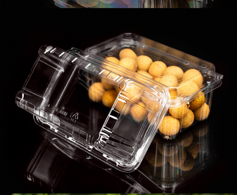 Single-use meat slice box, beef roll pork slice box, lamb roll box, thick fresh packaging box, black background plastic packaging box