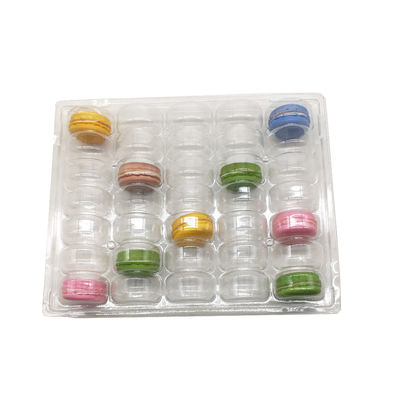 6 Pack Custom Macaron Clear Tray Plastik Daur Ulang Macaron Chocolate Tray