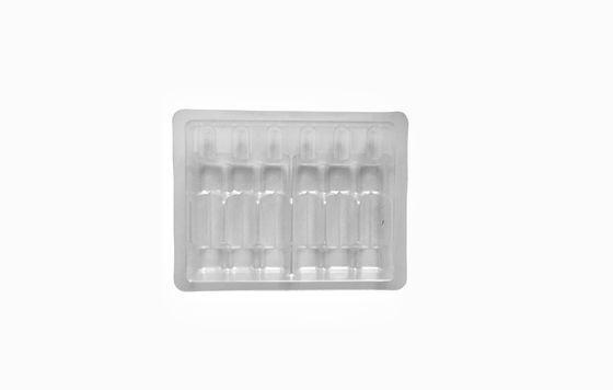 Transparan Liquid Thermoformed Ampoule Tray 5 Paket Plastik Vial Tray Blister