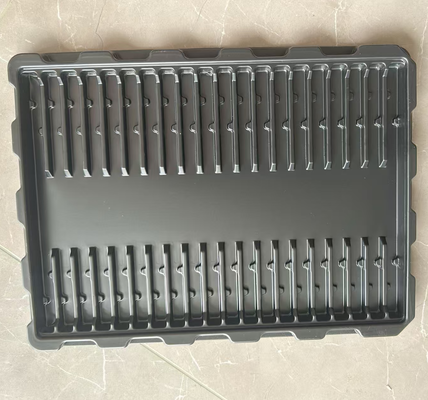 Grosir Hitam PS 100 grid 49 * 16 * 7 Anti-statis Blister Tray untuk PCBA Circuit Board Packaging