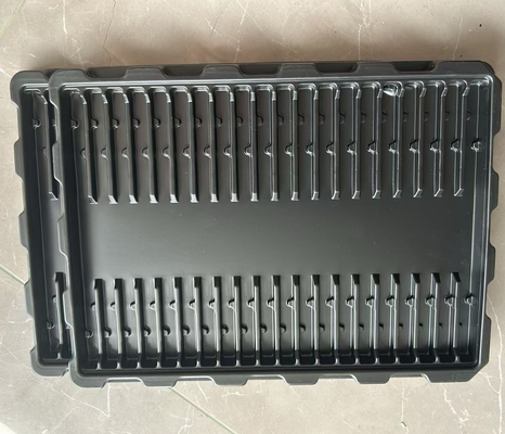 Desain Disesuaikan PET transparan ramah lingkungan Anti-statis Plastik Blister Tray untuk komponen elektronik